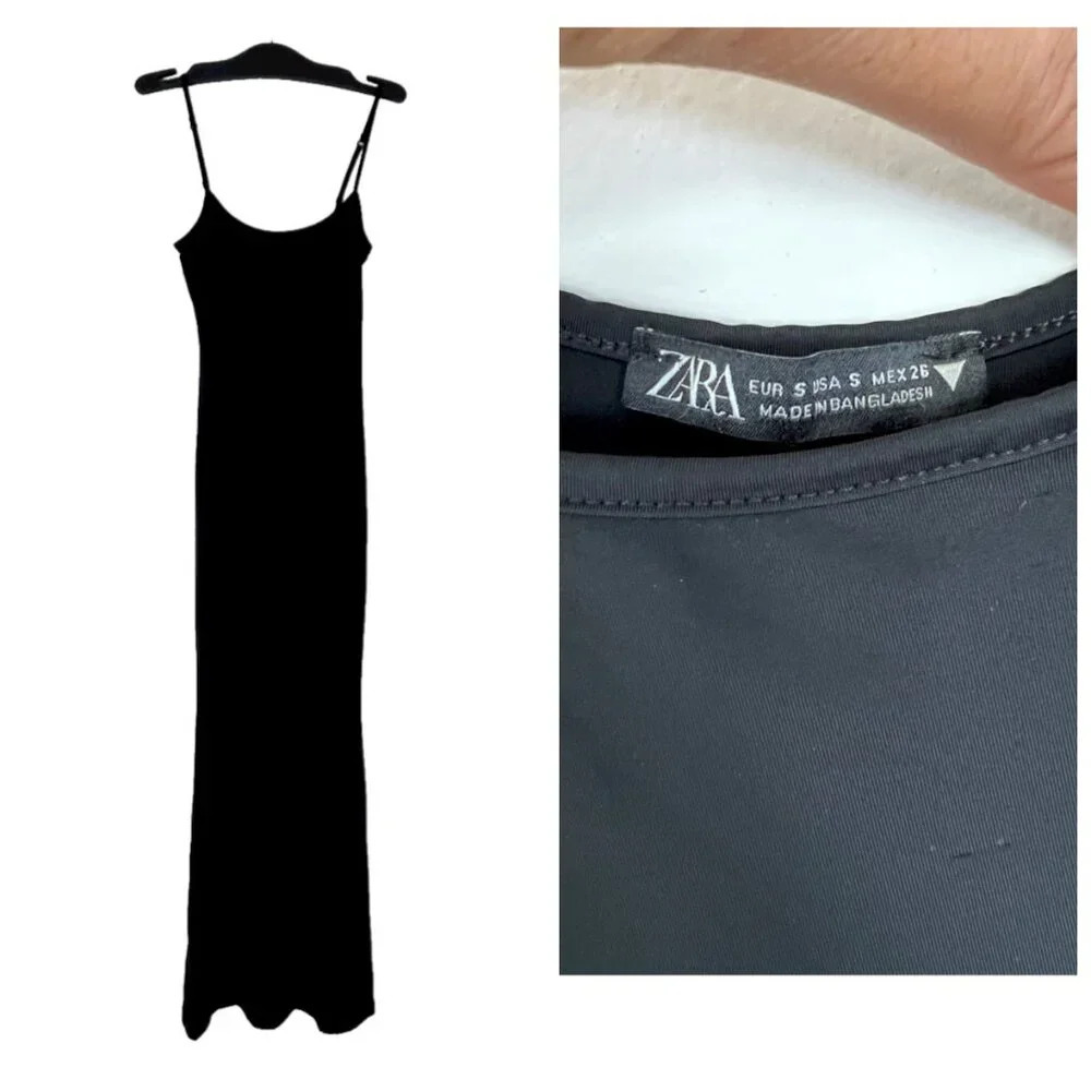 Zara slip dress S adjustable straps midi/maxi